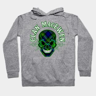 Scottish Clan MacEwen Tartan Celtic Skull Hoodie